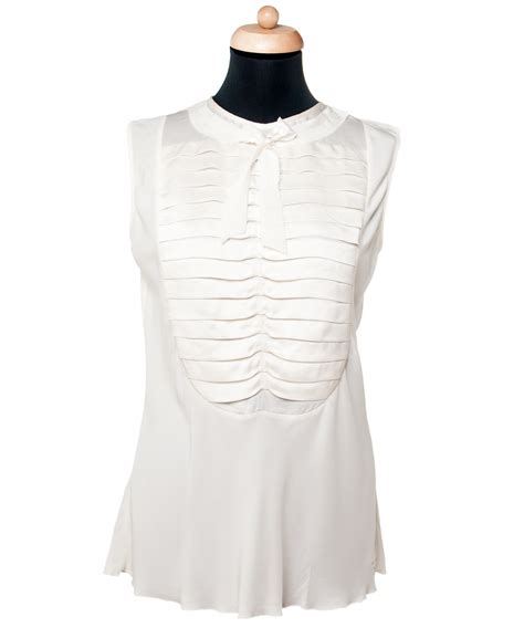 chanel white silk blouse|chanel white tank top.